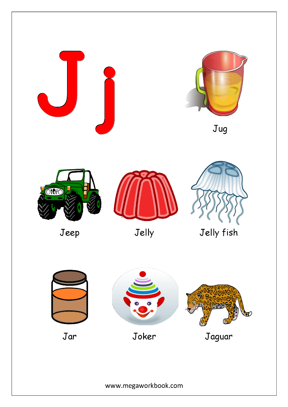 Words That Start With The Letter J For Preschoolers