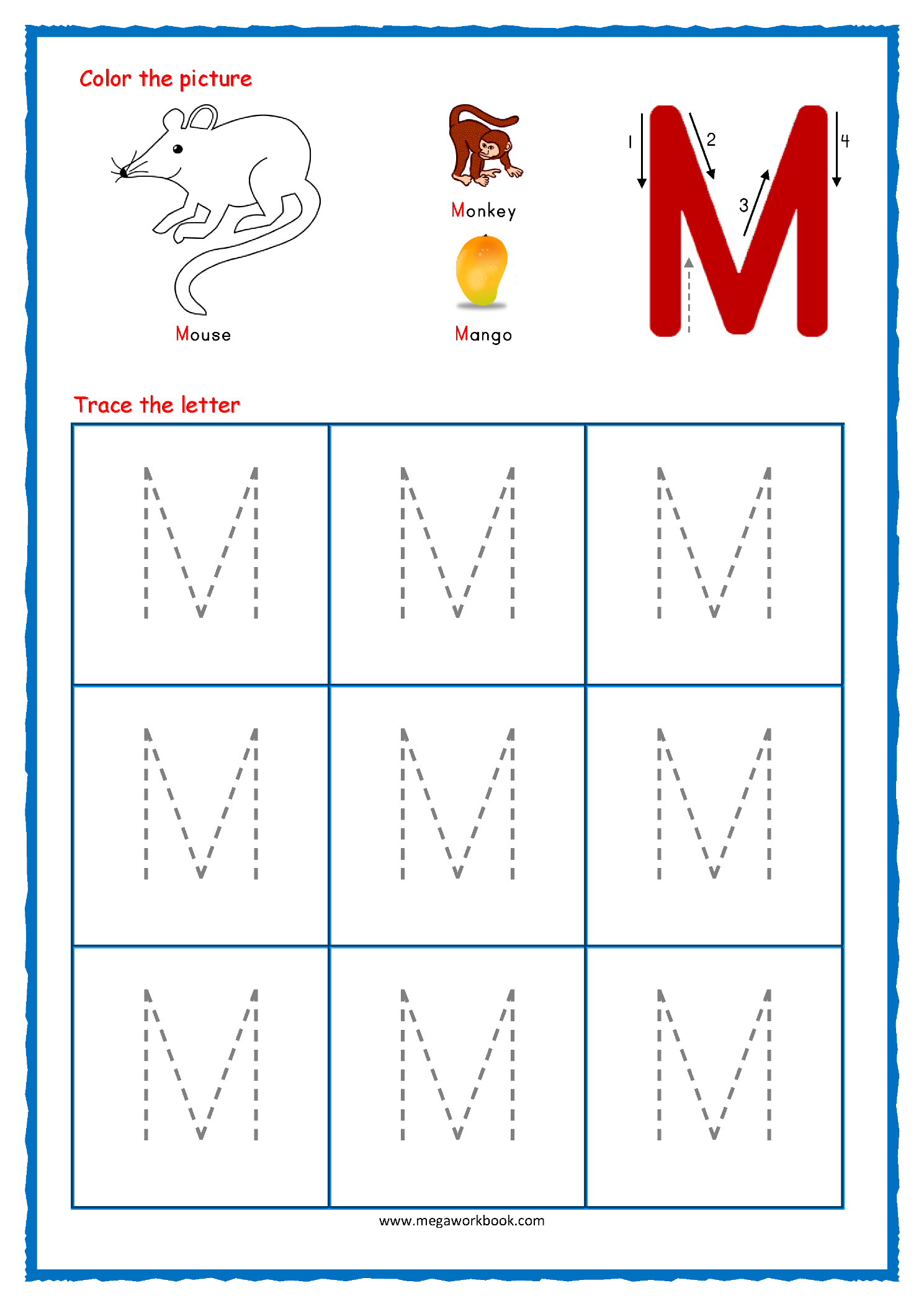 Tracing Letters Alphabet Tracing Capital Letters Letter Tracing Tracing Letter M Worksheets 