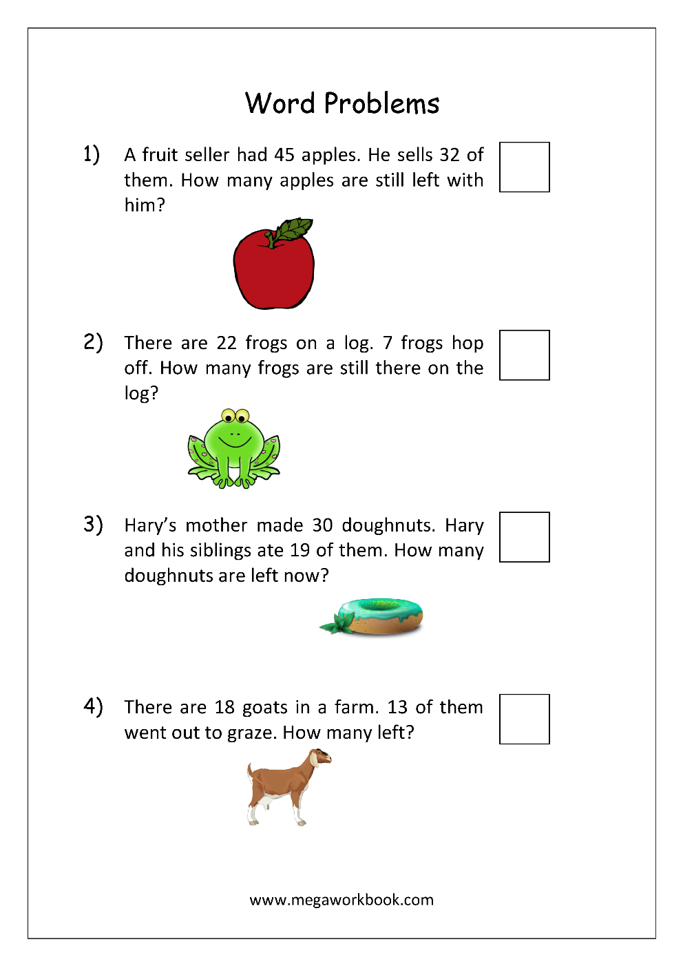 Addition And Subtraction Word Problems Worksheets For Kindergarten And Grade 1 Story Sums