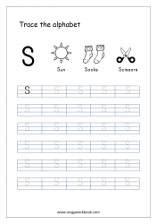 Capital Letter S - Alphabet Tracing Worksheets - Free Printable Tracing Letters Worksheets