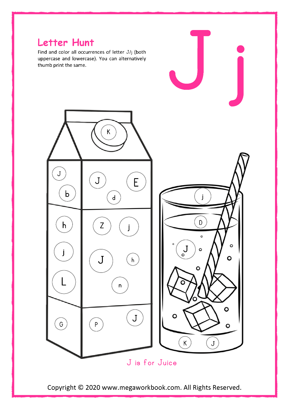 letter j worksheets letter j crafts letter j activities for preschoolers letter j printables megaworkbook