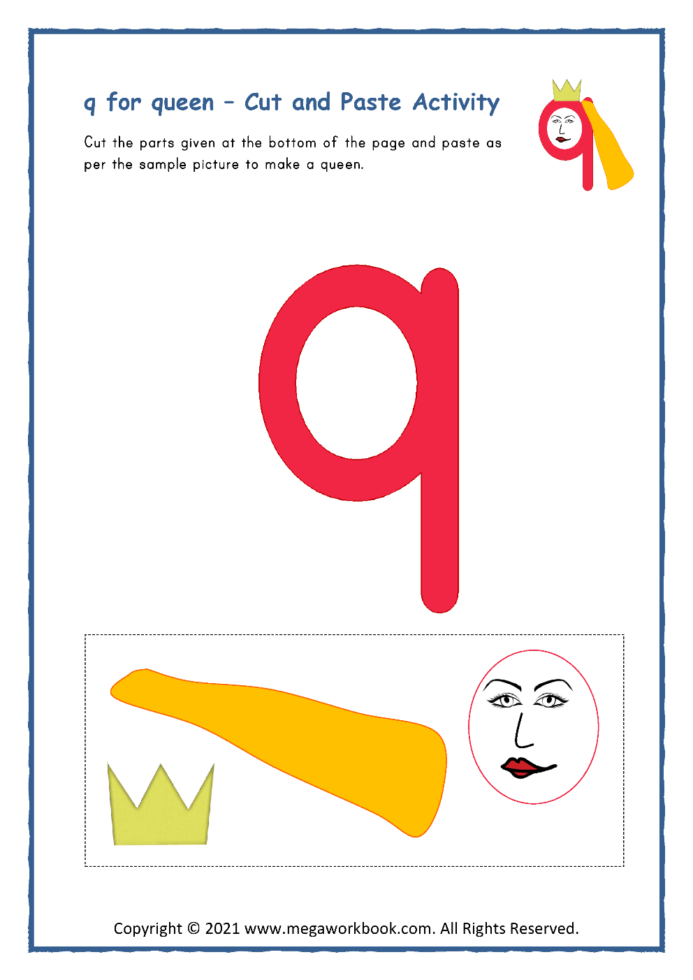 Letter Q Cut And Paste Worksheet
