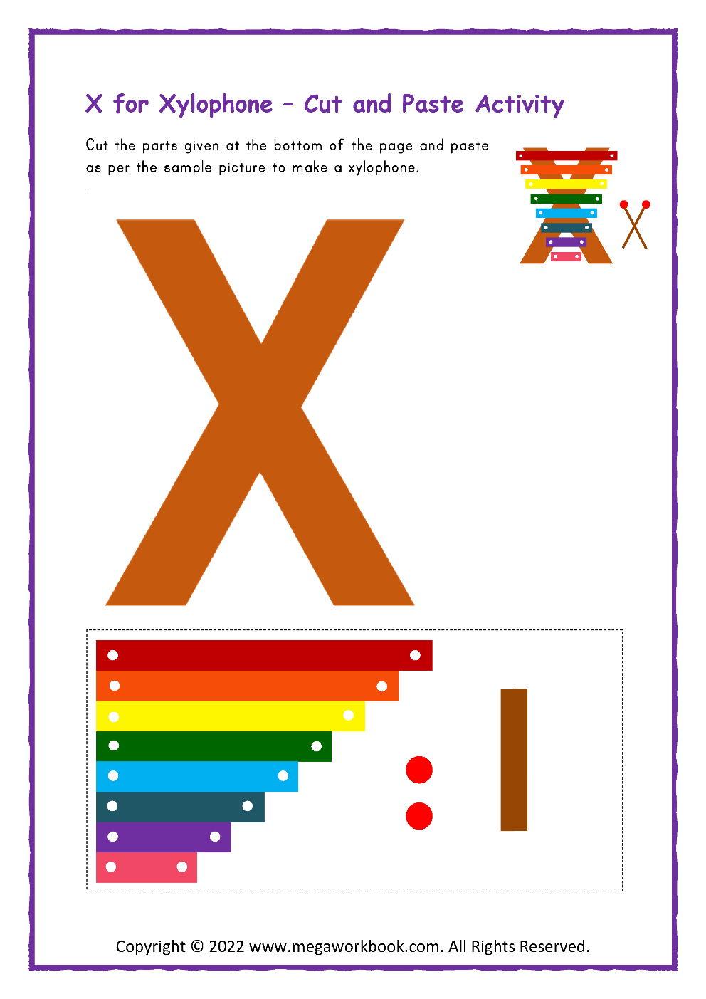 Letter X Craft- X Is For Xylophone Preschool Craft
