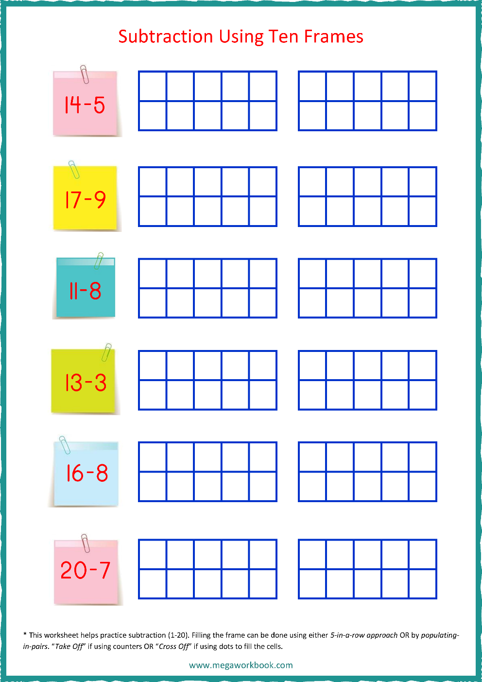 Ten Frame Worksheets Ten Frames 10 Frames Counting Addition Subtraction Even Odd Number