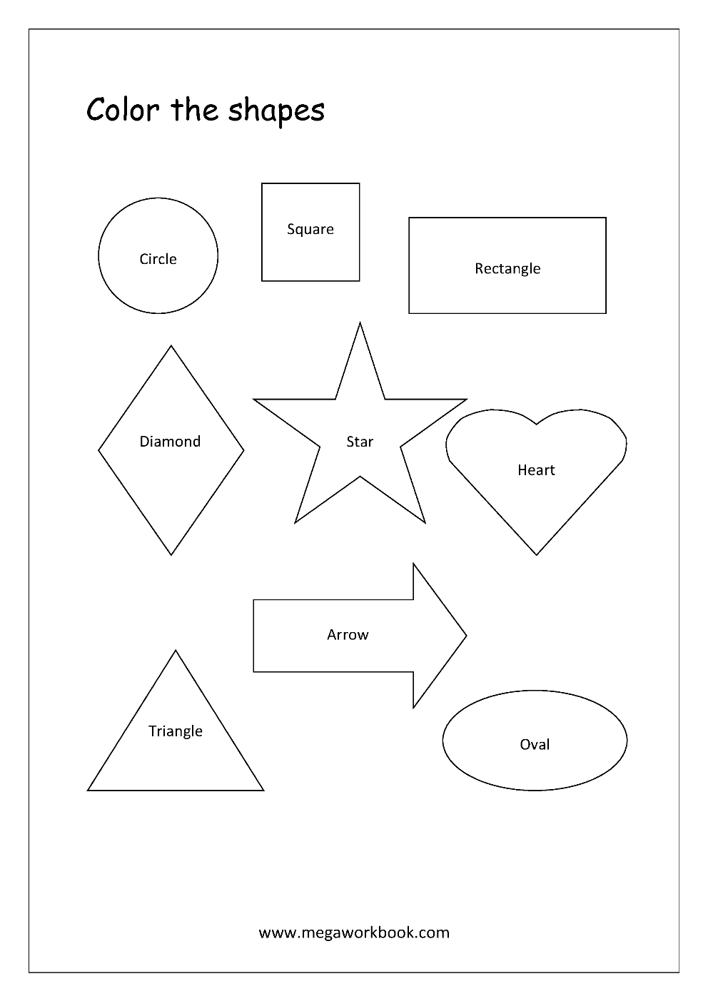 free printable shapes worksheets tracing simple shapes pre writing skills worksheets for preschool kindergarten 2d shapes circle square triangle rectangle semicircle etc megaworkbook