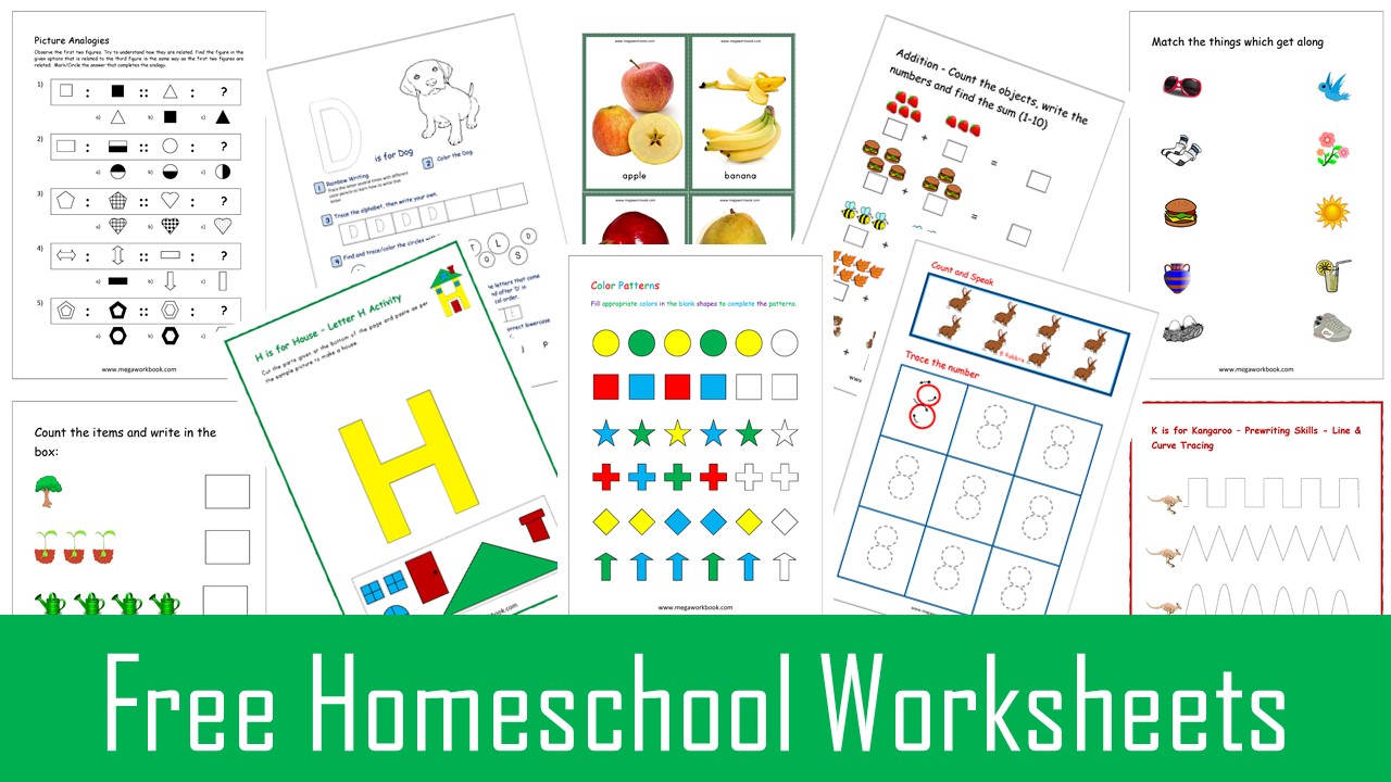 Homeschool Worksheets - Free Homeschool Worksheets - Kindergarten